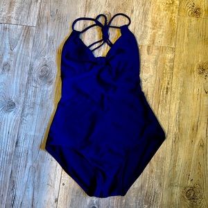 Navy blue leotard